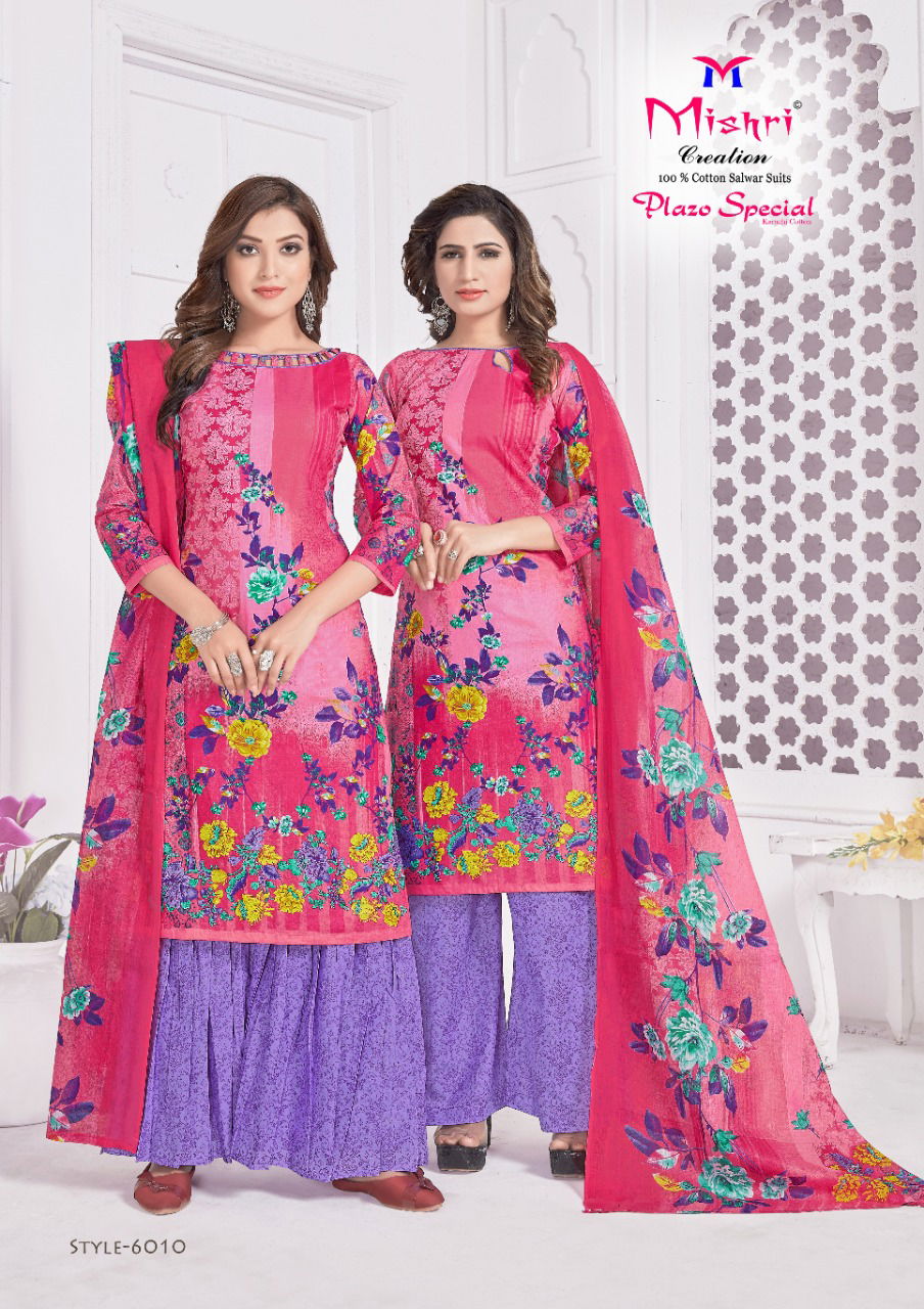 mishri plazzo vol 6 Lateast Fancy Festivel Wear  Designer Pure Cotton Printed Dress Material